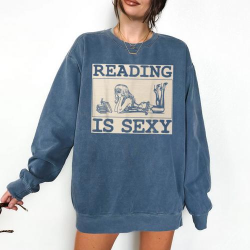 Hot Pin Up Girl Comic Book Vintage Reading Is Sexy Comfort Colors Sweatshirt - Bookorys DE