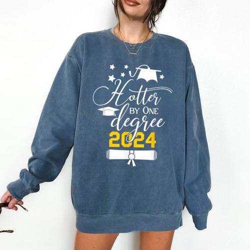 Hotter By One Degree Senior 2024 Class Of 2024 Graduation Comfort Colors Sweatshirt - Best Gift Smart