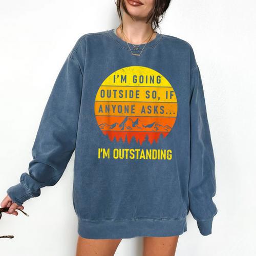 I'm Outstanding Retro Introvert Mountain Trip Lover Comfort Colors Sweatshirt - Raresse
