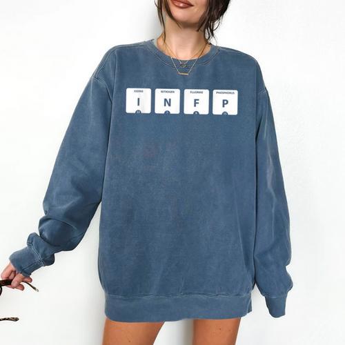 INFP Mediator Personality Type Periodic Table Introvert Comfort Colors Sweatshirt - Raresse