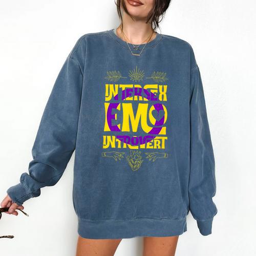 Intersex Emo Introvert Pride Trendy Mystic Teen Goth Style Comfort Colors Sweatshirt - Raresse