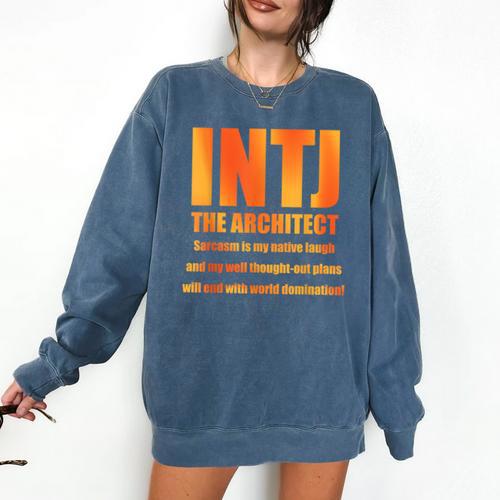 INTJ Architect Personality Introvert Sarcastic Orange Comfort Colors Sweatshirt - Raresse