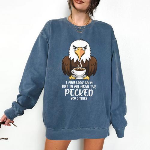 Introvert Eagle And Coffee Lovers Comfort Colors Sweatshirt - Raresse