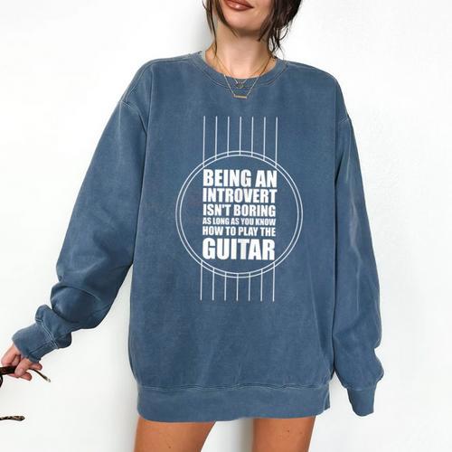 Introvert Guitarist Play Guitar Instrument Music Acoustic Comfort Colors Sweatshirt - Raresse