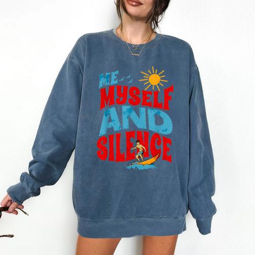 Introvert Relaxation Me Myself And Silence Summer Vacation For Men Women Comfort Colors Sweatshirt - Raresse