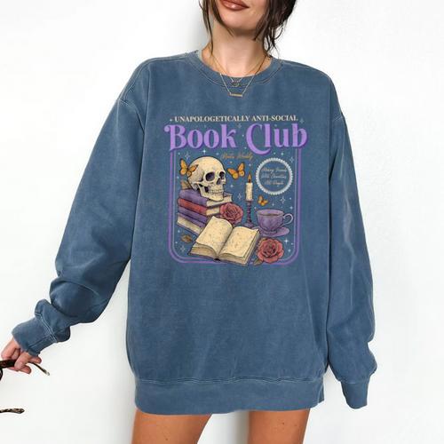 Introverted Romance Unapologetically Anti-Social Book Club Comfort Colors Sweatshirt - Raresse