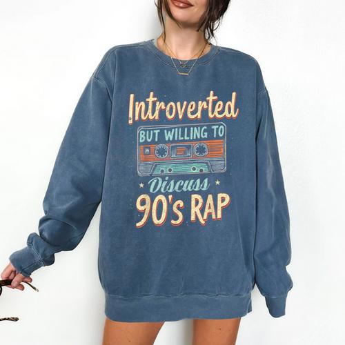 Introverted But Willing To Discuss 90s Rap Comfort Colors Sweatshirt - Raresse