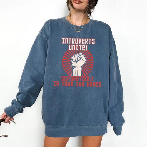 Introverts Unite Introverting Introverts At Home Comfort Colors Sweatshirt - Raresse