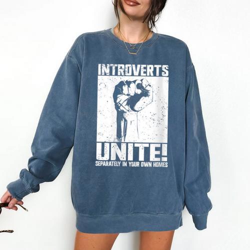 Introverts Unite Separately In Your Own Homes Introvert Comfort Colors Sweatshirt - Raresse