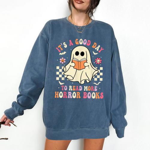 It's A Good Day To Read More Horror Books Halloween Comfort Colors Sweatshirt - Bookorys
