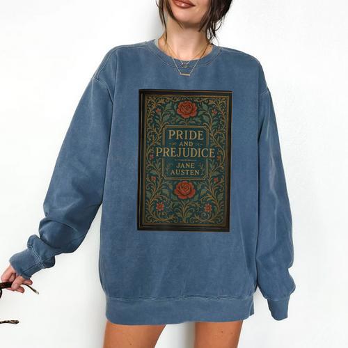 Jane Austen Pride And Prejudice Cover Mr Darcy Book Lovers Comfort Colors Sweatshirt - Bookorys