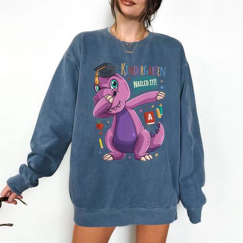 Kids Dabbing T Rex Graduation Kindergarten Class Of 2019 Comfort Colors Sweatshirt - Best Gift Smart