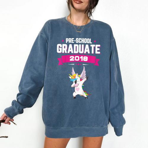 Kids Preschool Graduate 2018 Unicorn Dab Graduation Pre-K TShirt Comfort Colors Sweatshirt - Best Gift Smart