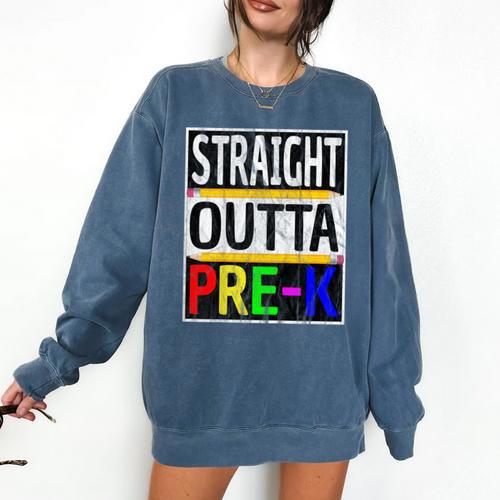 Kids Straight Outta Pre-K Graduation Comfort Colors Sweatshirt - Best Gift Smart