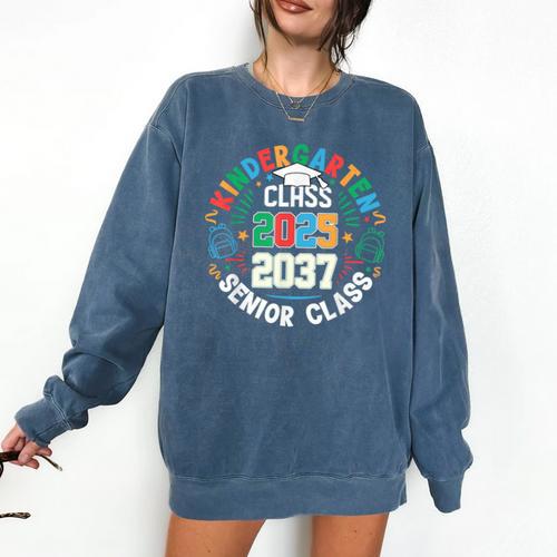 Kindergarten Graduation Class Of 2025 Senior 2037 Class Comfort Colors Sweatshirt - Best Gift Smart