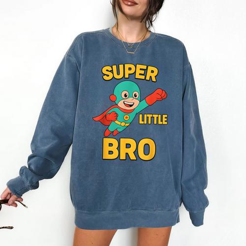 Little Cute Superhero Brother Comic Book Baby Bro Comfort Colors Sweatshirt - Bookorys DE