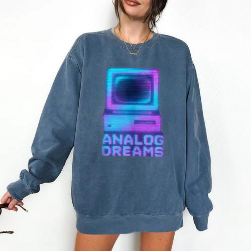 Lofi Reverie Analog Dreams Pixel 90s Desktop VHS Nostalgia Comfort Colors Sweatshirt - Figerry