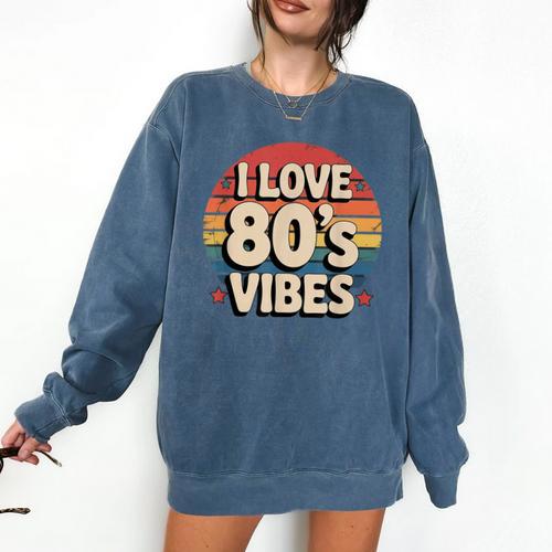 I Love 80’s Vibes Retro 80s Style Vintage Sunset Nostalgia Comfort Colors Sweatshirt - Figerry