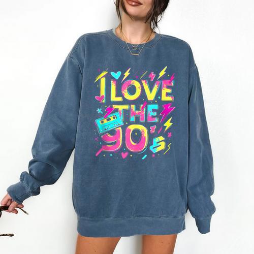 I Love The 90'S 90s Retro Nostalgia Comfort Colors Sweatshirt - Figerry