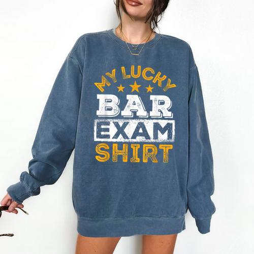 My Lucky Bar Exam Shirt Lawyer Law School Graduation Comfort Colors Sweatshirt - Best Gift Smart