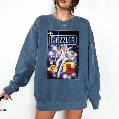 Marvel Universe Classic Dazzler Light Power Comic Book Cover Comfort Colors Sweatshirt - Bookorys