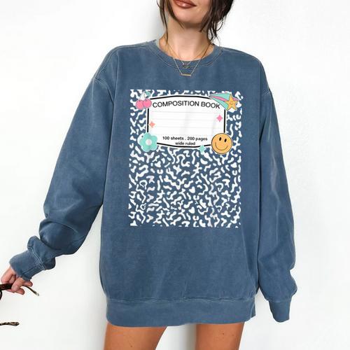 Matching Group Halloween Teacher Composition Book Notebook Comfort Colors Sweatshirt - Bookorys CA