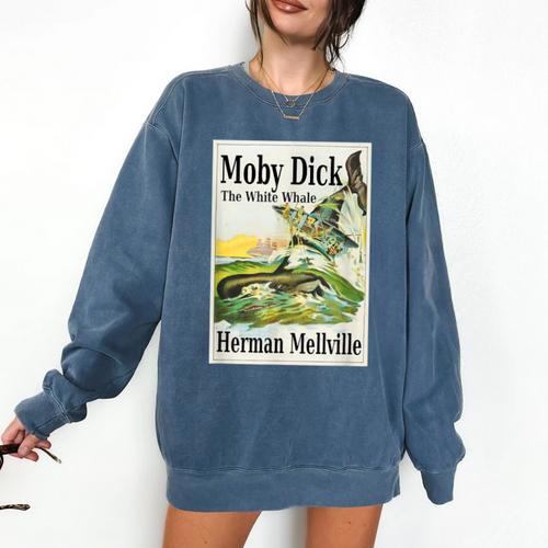 Moby Dick Book Cover Illustration Comfort Colors Sweatshirt - Bookorys