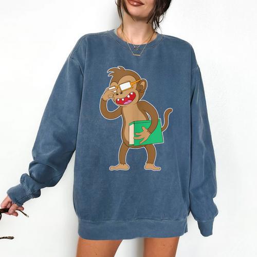 Monkey With a Book Comfort Colors Sweatshirt - Bookorys DE
