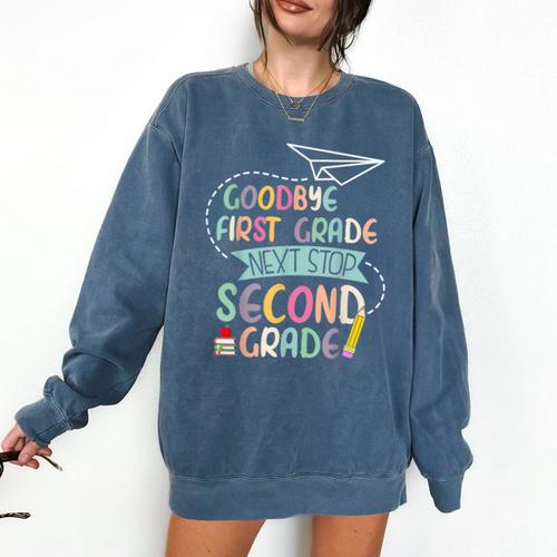Next Stop 2nd Grade 1st First Grade Graduation Last Day Comfort Colors Sweatshirt - Best Gift Smart