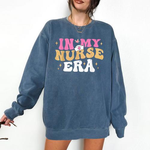 In My Nurse Era Nursing School Graduation Women Comfort Colors Sweatshirt - Best Gift Smart