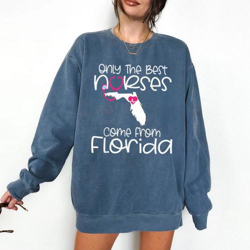 Nurse Florida RN CNA LPN Nursing Student Graduation Comfort Colors Sweatshirt - Best Gift Smart