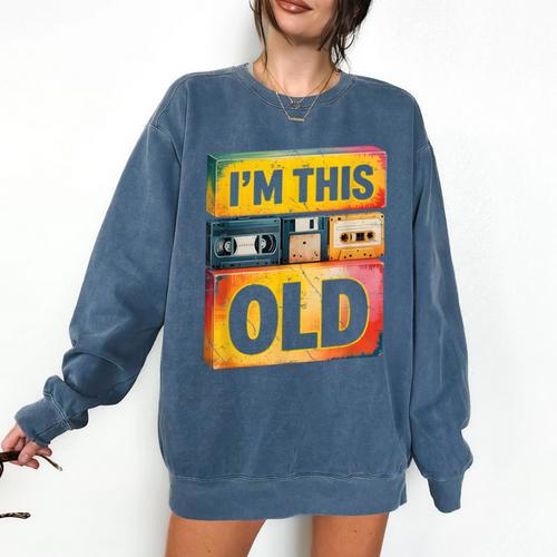 Im This Old Retro 80s 90s VHS Cassette Floppy Disk Nostalgia Comfort Colors Sweatshirt - Figerry