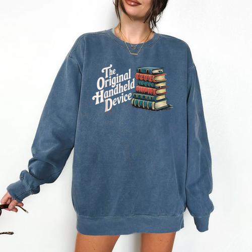 The Original Handheld Device Book Fair Book Lover Comfort Colors Sweatshirt - Bookorys DE
