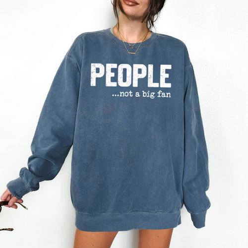People Not A Big Fan Introvert Sarcasm Mom Dad Joke Comfort Colors Sweatshirt - Raresse