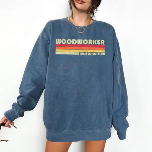 Personal Christmas Retro Vintage Graduation WOODWORKER Job Title Profession Birthday Worker Idea Comfort Colors Sweatshirt - Best Gift Smart