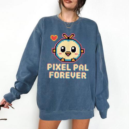 Pixel Art Pet Y2K Retro Vintage Digital Nostalgia Y2K Tech Comfort Colors Sweatshirt - Figerry