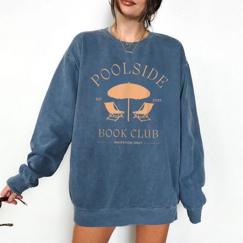Poolside Book Club Summer Reading Book Lover Swimming Shirt For Men Women Comfort Colors Sweatshirt - Bookorys DE