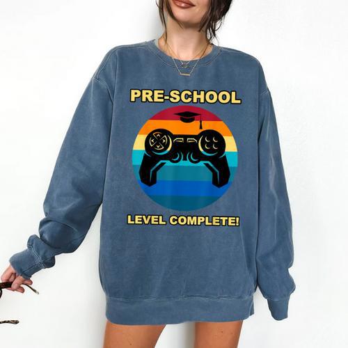 Pre-School Level Complete Graduation Video Gamer Preschool T Comfort Colors Sweatshirt - Best Gift Smart