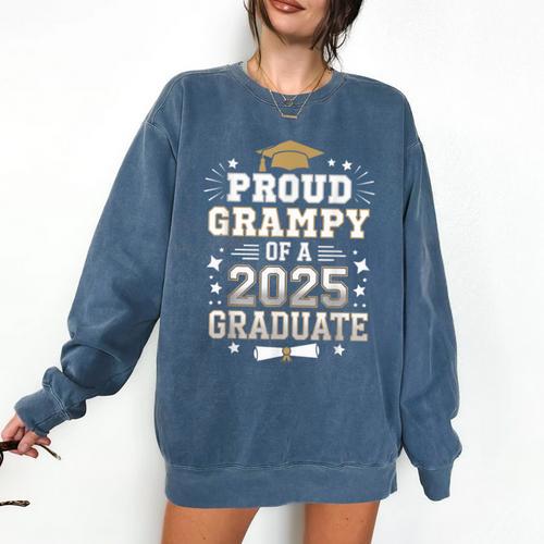 Proud Grampy Of A Class Of 2025 Graduate Senior Graduation Comfort Colors Sweatshirt - Best Gift Smart
