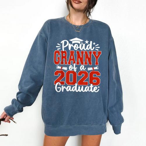 Proud Granny Of A Class Of 2026 Graduate Senior Graduation Comfort Colors Sweatshirt - Best Gift Smart