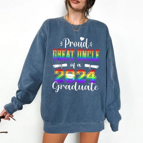 Proud Great Uncle Of 2024 Graduate Class 2024 Graduation Comfort Colors Sweatshirt - Best Gift Smart