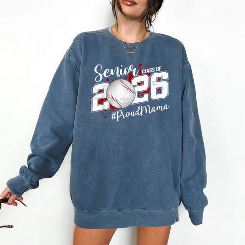 Proud Mama Of A 2026 Senior Baseball Graduation Mom Comfort Colors Sweatshirt - Best Gift Smart