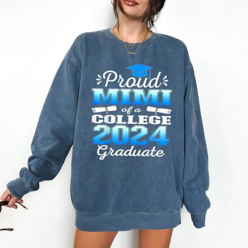 Proud Mimi Of 2024 College Graduate Family 24 Graduation Comfort Colors Sweatshirt - Best Gift Smart