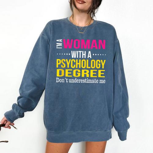 Psychology Degree Major Graduation 2024 Psychologist PsyD Comfort Colors Sweatshirt - Best Gift Smart