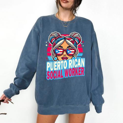Puerto Rican Latina Social Worker MSW Masters Graduation Comfort Colors Sweatshirt - Best Gift Smart