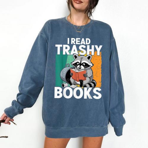 Raccoon Smutty Book Lover Spicy Romance Novels Women's Comfort Colors Sweatshirt - Bookorys