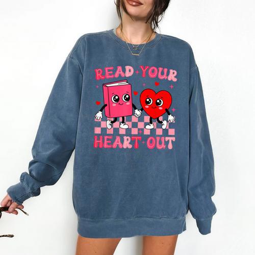 Read Your Heart Out Cute Reading Book Lover Comfort Colors Sweatshirt - Bookorys DE