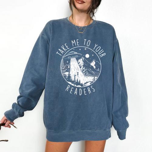 Take Me To Your Readers Book Lover Reading Bookworm Comfort Colors Sweatshirt - Bookorys DE