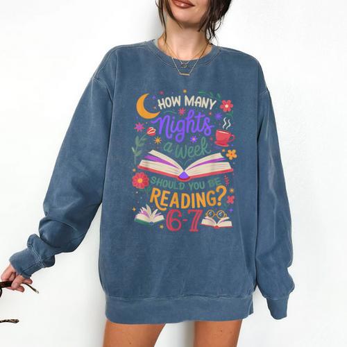 Reading 6 7 Meme Six Seven Cozy Book Lover Teacher Comfort Colors Sweatshirt - Bookorys