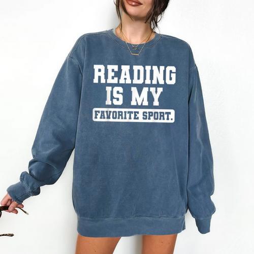 Reading Is My Favorite Sport Book Lover Reader Comfort Colors Sweatshirt - Bookorys